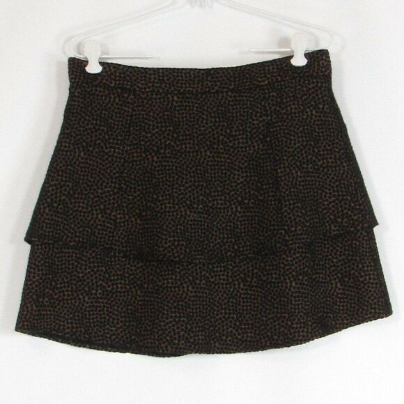 Brown HUNTER DIXON tiered skirt 10 - Picture 1 of 4